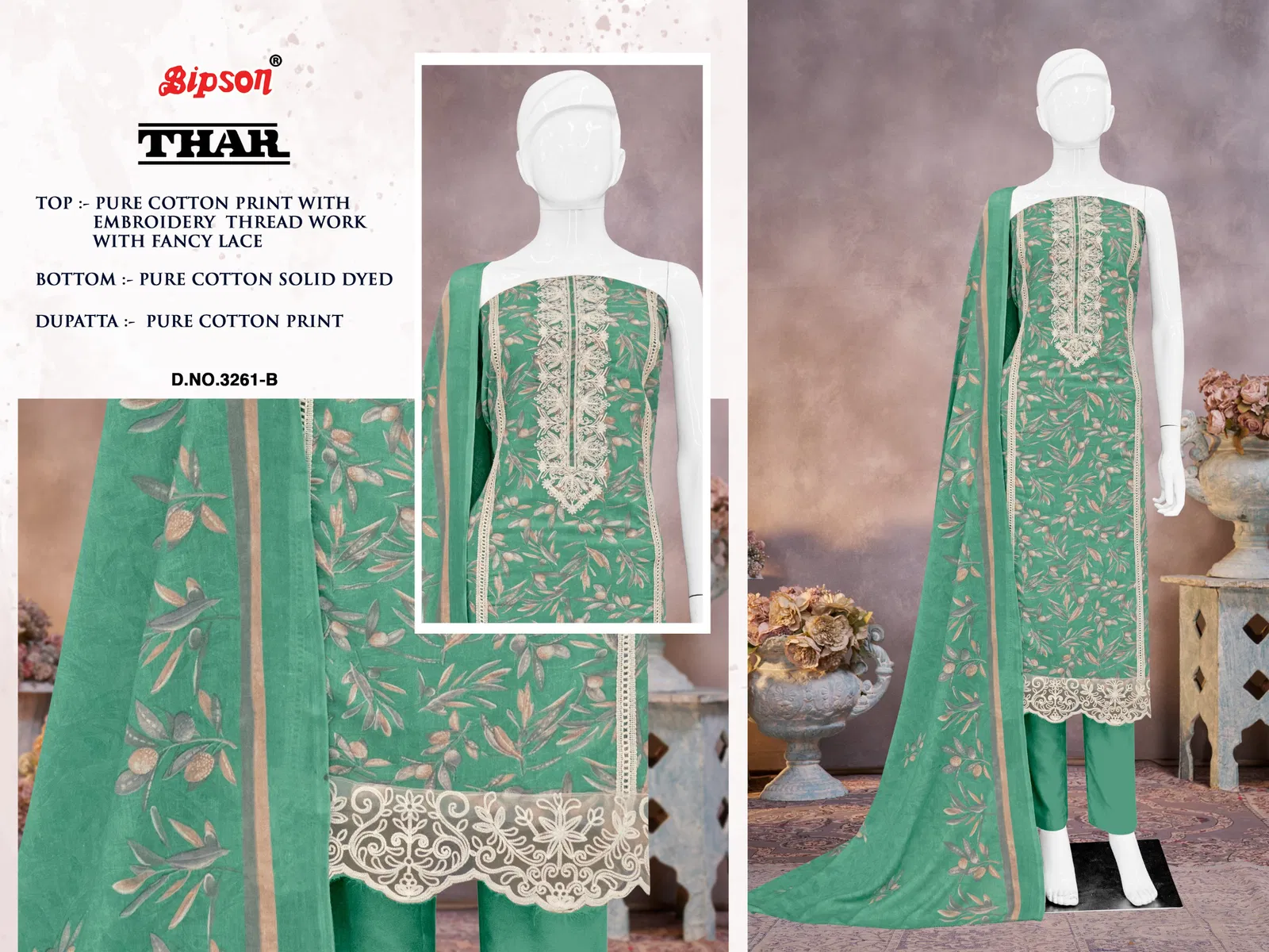 Thar 3261 By Bipson Cotton Printed Dress Material Exporters In India